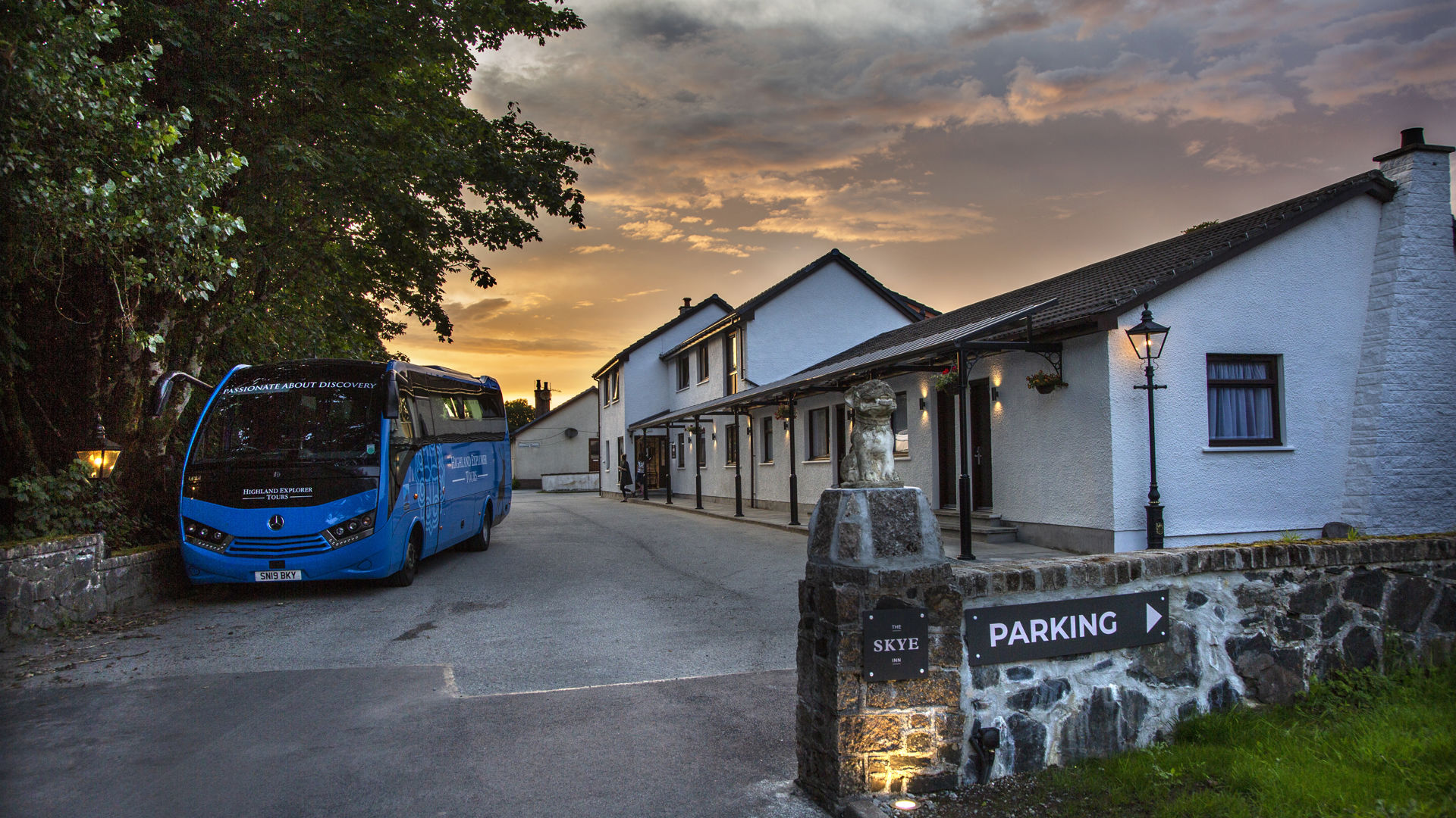 background image External Sunset With Hex Bus for Climate Action Plan